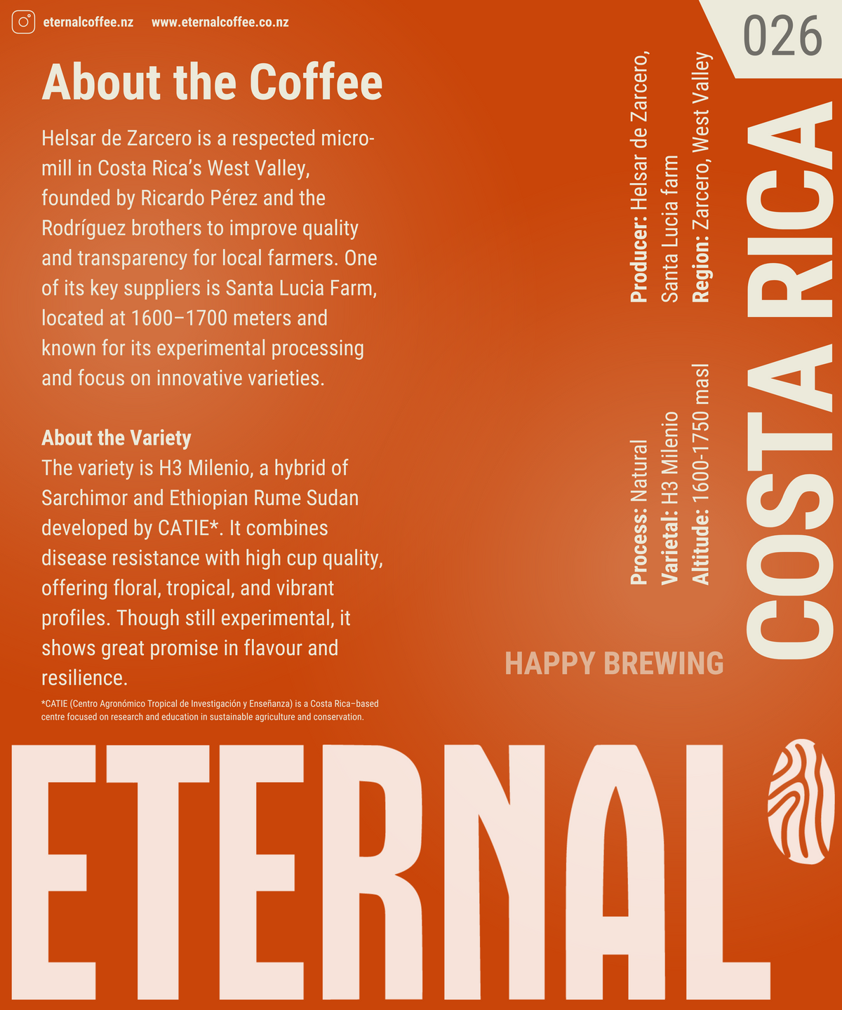 Costa Rica H3-Milenio Natural (Filter)