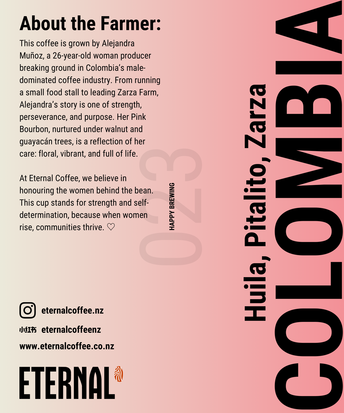 Colombia Zarza Pink Bourbon Semi-Washed (Espresso)