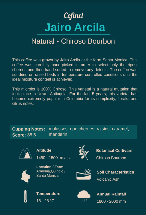 Colombia Jairo Arcila Chiroso Bourbon Natural (Filter)