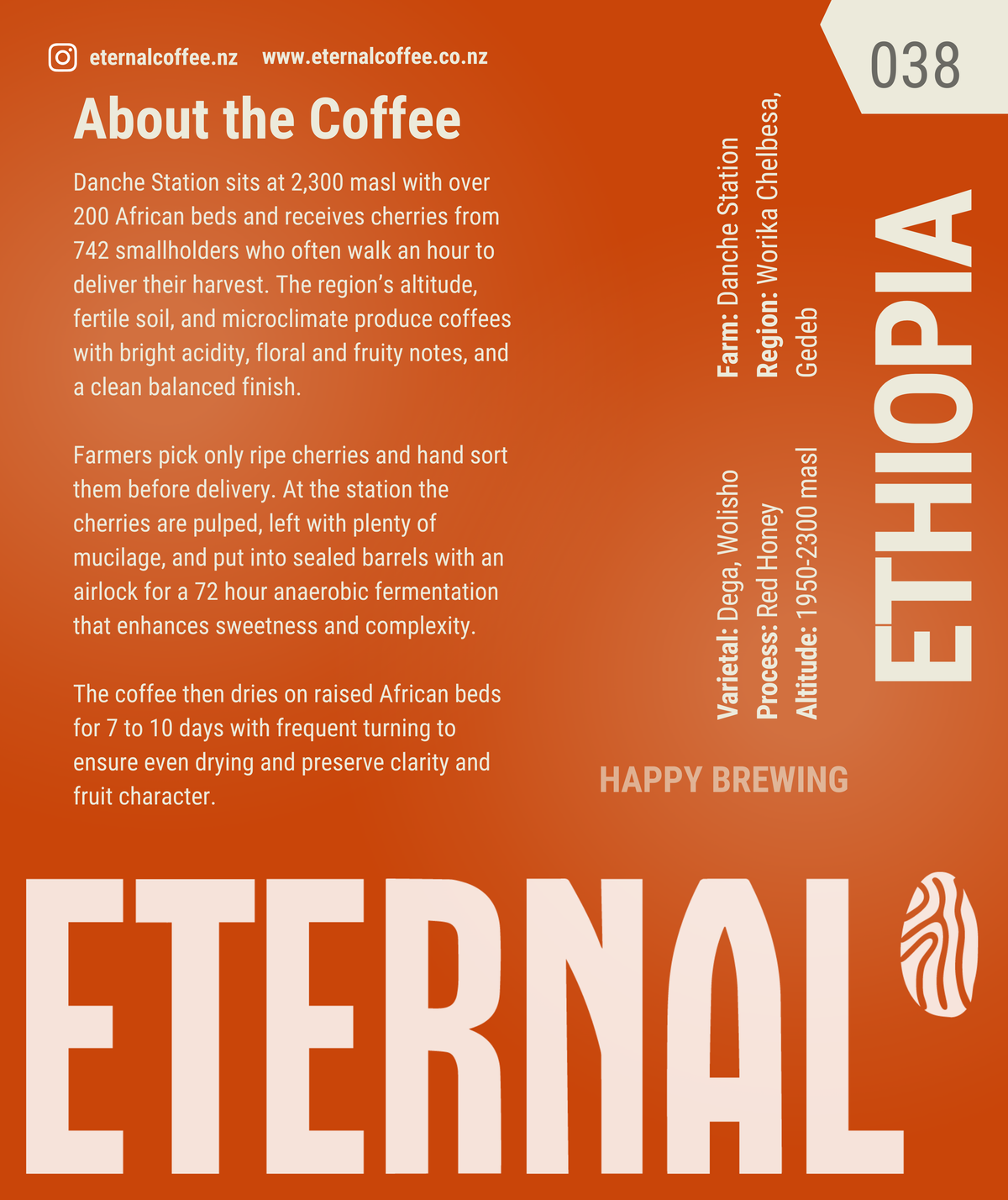 Ethiopia Danche Dega and Wolisho Red Honey (Filter)