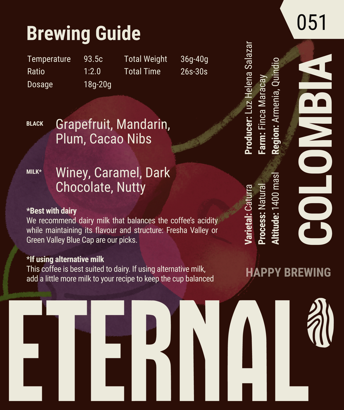 🆕 Colombia Luz Helena Salazar Caturra Natural (Espresso)